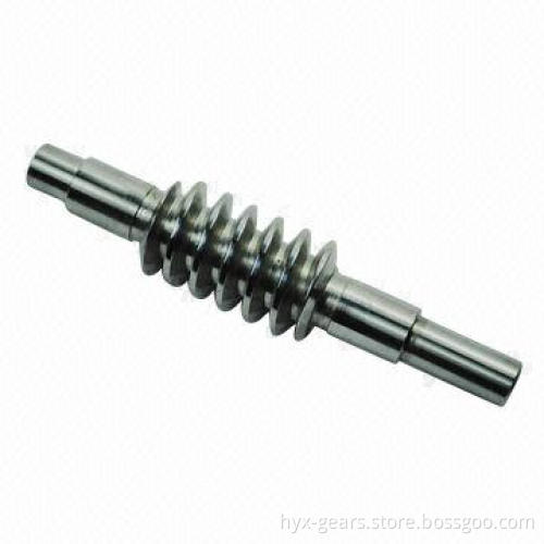 Worm gear shaft, one head with high precision for machines and high finish